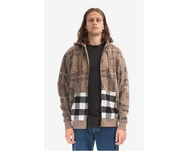 Karl Kani bluza barbati, culoarea maro, cu gluga, modelator 6022758-brown