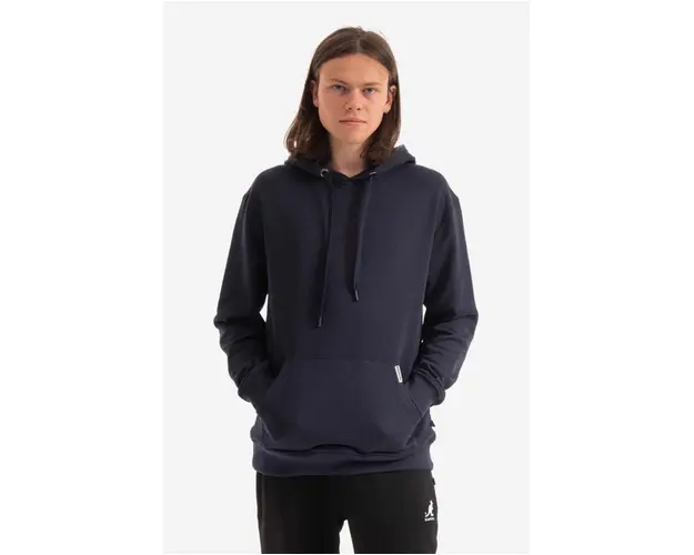 Kangol hanorac de bumbac barbati, culoarea bleumarin, cu gluga, uni KLHB005-DEEPSPRING