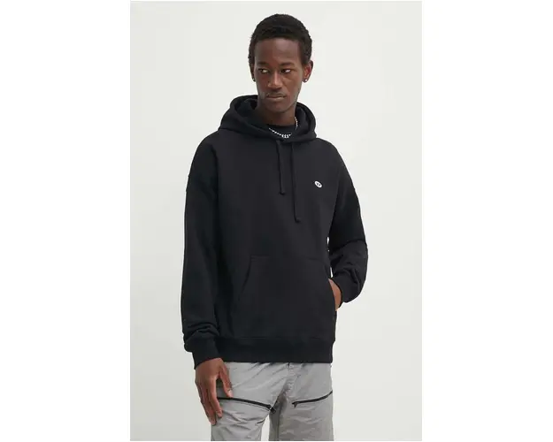 Diesel hanorac de bumbac S-ROB-HOOD-DOVAL-PJ barbati, culoarea negru, cu gluga, uni, A03786.0BKAF