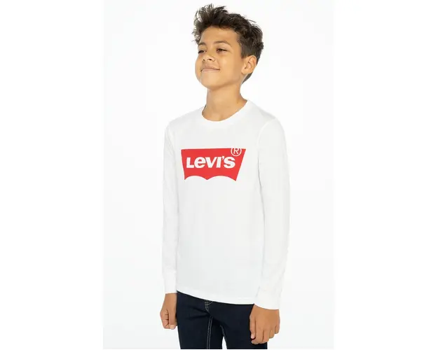 Levi's Longsleeve copii culoarea alb, cu imprimeu