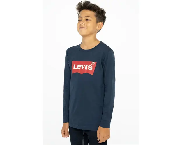 Levi's Longsleeve copii culoarea albastru marin, cu imprimeu