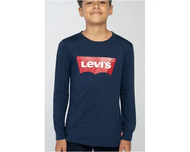 Levi's Longsleeve copii culoarea albastru marin, cu imprimeu