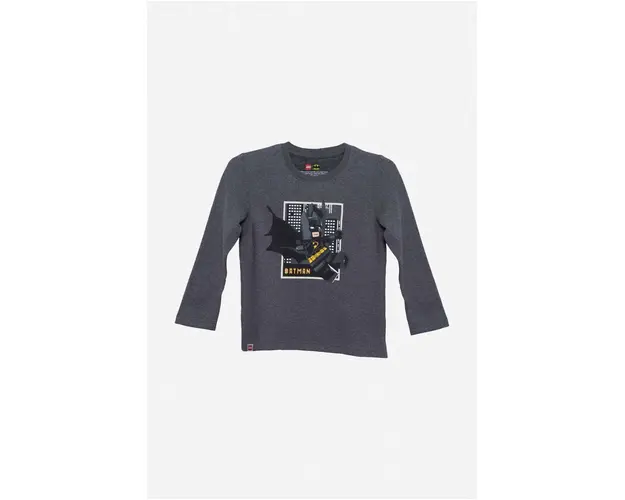 Lego longsleeve din bumbac pentru copii culoarea gri, cu imprimeu, Koszulka Lego Wear T-Shirt LS 12010648 577