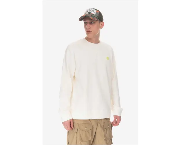 Wood Wood hanorac de bumbac Tye culoarea bej, melanj 10255604.2424-OFFWHITE