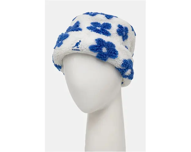 Kangol caciula FLORAL FLEECE culoarea alb, din tricot gros, K5421.WB122