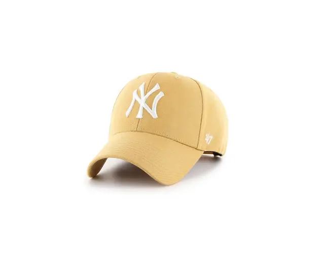 47brand sapca MLB New York Yankees culoarea bej, cu imprimeu