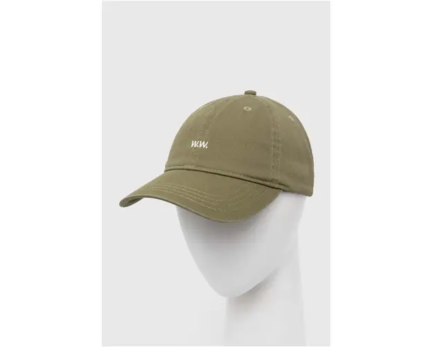Wood Wood sapca de baseball din bumbac Low Profile culoarea verde, uni