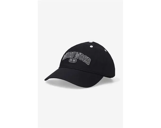 Wood Wood sapca de baseball din bumbac Brian culoarea negru, cu imprimeu 12230807.7083-LIGHTSAND