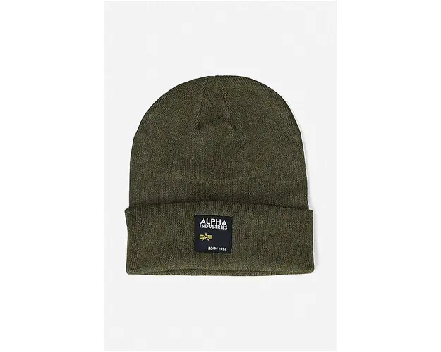 Alpha Industries caciula Label Beanie culoarea verde 118934.369-green