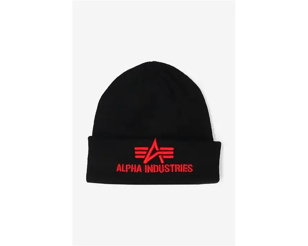 Alpha Industries caciula 3D Beanie culoarea negru, din tesatura uni 168910.94-black