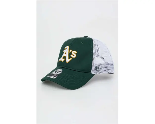 47brand sapca MLB Oakland Athletics culoarea verde, cu imprimeu B-BRANS18CTP-DG