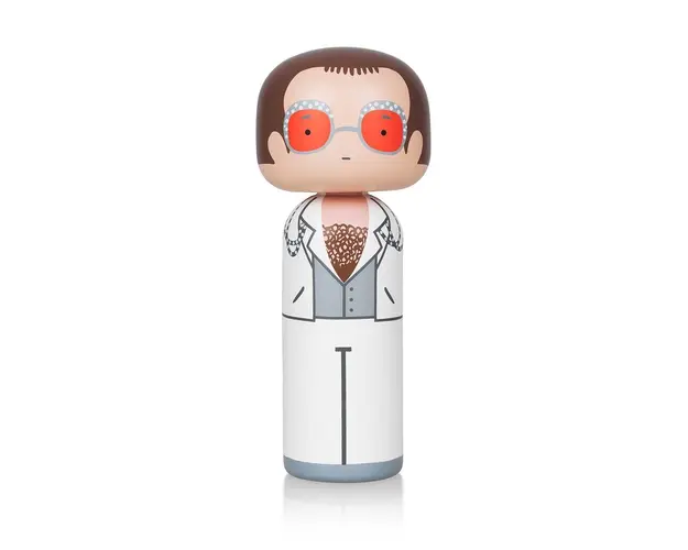 Lucie Kaas papusa kokeshi Elton In White