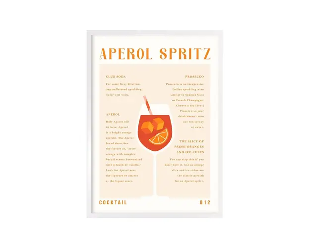 home & lifestyle decoratiune de perete Aperol Spritz Recipy
