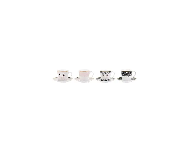 Miss Etoile set de cesti si farfurioare 150 ml (4-pack)