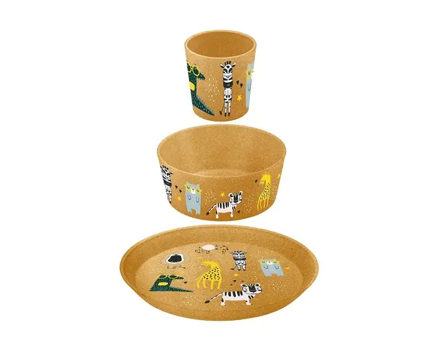 Koziol set pentru copii: o farfurie, un bol, o cana (3-pack)