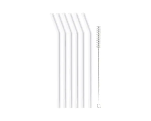 Vialli Design set de paie de sticla cu o perie 6-pack