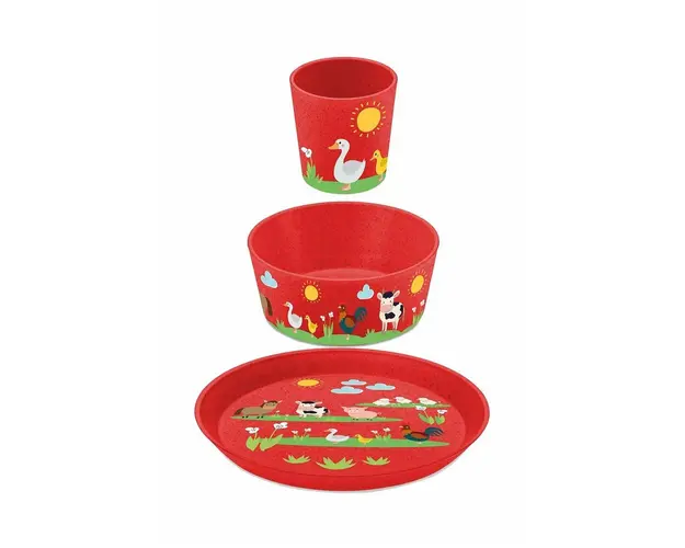 Koziol set pentru copii: o farfurie, un bol, o cana 3-pack