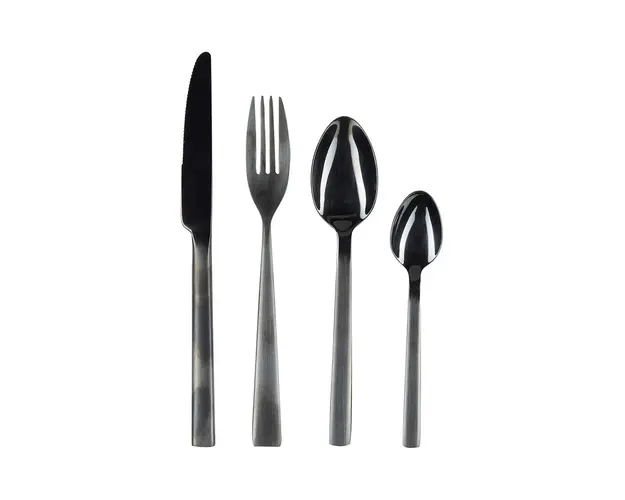 Bahne set de tacamuri pentru 4 persoane Shiny Black 16-pack
