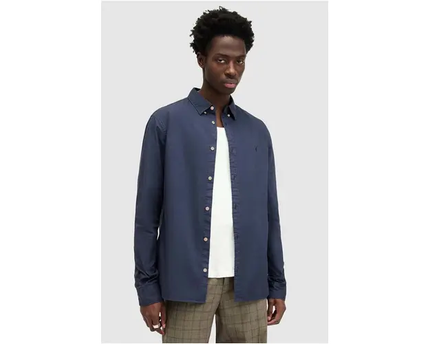 AllSaints camasa HAWTHORNE LS SHIRT barbati, culoarea alb, cu guler clasic, slim