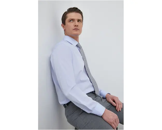 Seidensticker camasa din bumbac barbati, cu guler clasic, slim