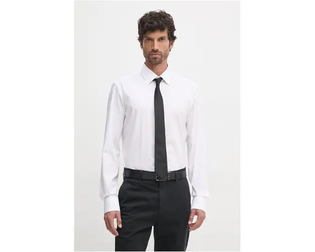 BOSS camasa barbati, culoarea alb, cu guler clasic, regular, 50473265
