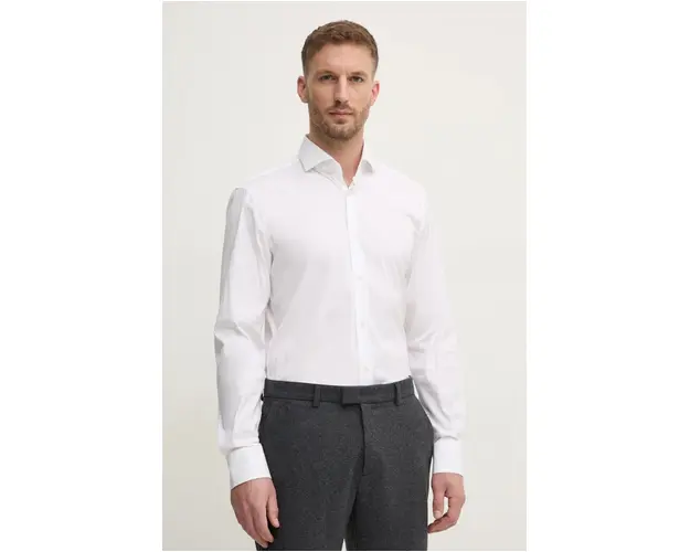 BOSS camasa barbati, culoarea alb, cu guler italian, regular, 50479915