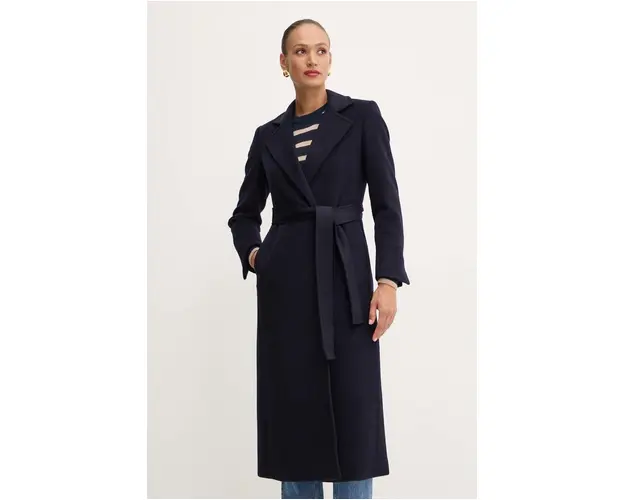 MAX&Co. palton de lana culoarea albastru marin, de tranzitie, desfacut, 2418011034200