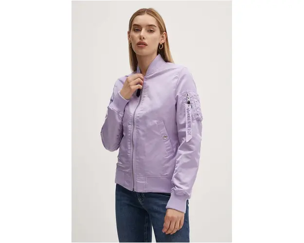 Alpha Industries geaca bomber MA-1 VF LW femei, culoarea violet, de tranzitie