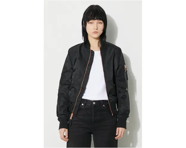 Alpha Industries geaca bomber MA-1 VF LW femei, culoarea negru, de tranzitie 156001.209-black