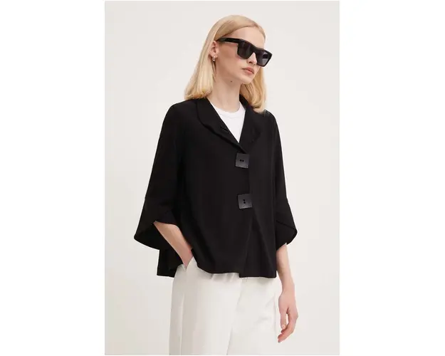 Joseph Ribkoff geaca femei, culoarea negru, de tranzitie, oversize, 193198