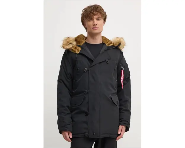 Alpha Industries geaca Explorer barbati, culoarea negru, de iarna 193128.03-black