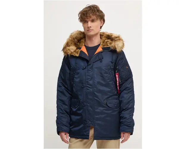 Alpha Industries geaca N3B 103141 07 barbati, culoarea bordo, de iarna