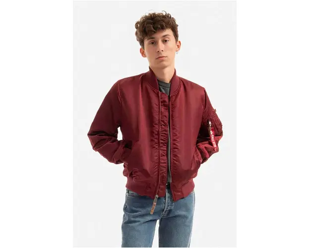 Alpha Industries geaca bomber ALPHA INDUSTRIES MA-1 VF barbati, culoarea bordo, de tranzitie 191118.184-maroon