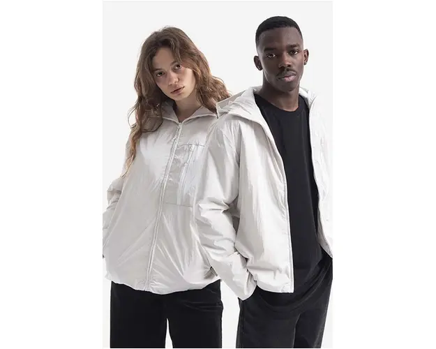 Rains geaca Drifter Jacket culoarea alb, de tranzitie, oversize 1532.OFFWHITE-OFF.WHITE