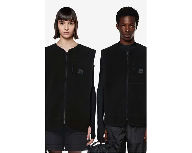 Rains vesta Fleece Vest culoarea negru, de tranzitie 18510-BLACK.