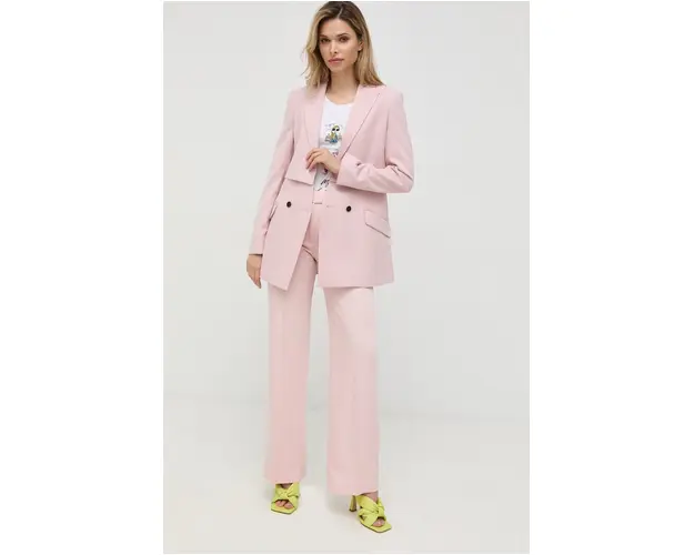 Karl Lagerfeld sacou culoarea roz, cu doua randuri de nasturi, neted