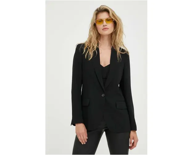 Day Birger et Mikkelsen sacou culoarea negru, un singur rand de nasturi, neted