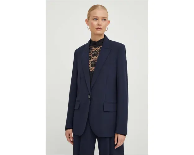 Day Birger et Mikkelsen sacou culoarea albastru marin, un singur rand de nasturi, neted
