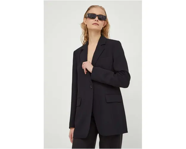 Day Birger et Mikkelsen sacou culoarea negru, un singur rand de nasturi, neted