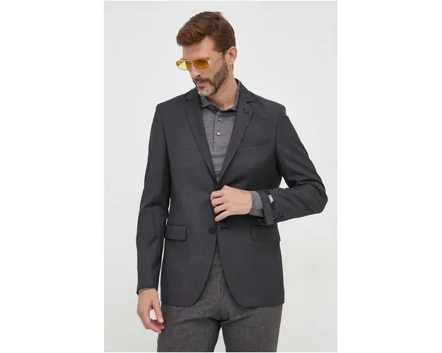 Karl Lagerfeld geaca de lana culoarea gri