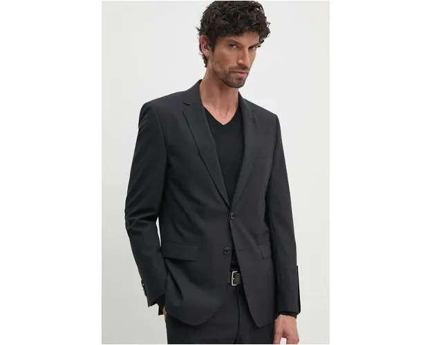 BOSS geaca de lana culoarea gri, 50479994