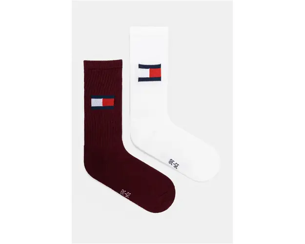 Tommy Hilfiger sosete 2-pack culoarea bordo