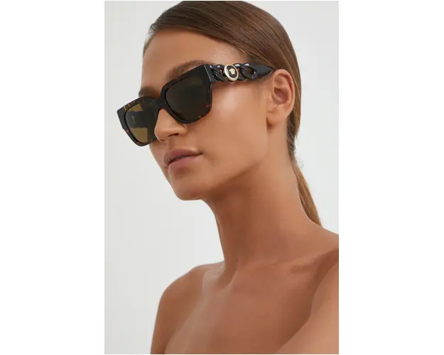 Versace Ochelari de soare femei, culoarea maro