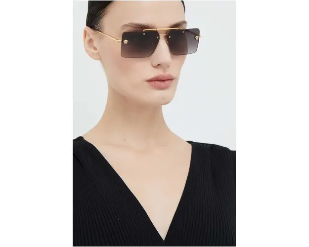 Versace ochelari de soare femei, culoarea auriu