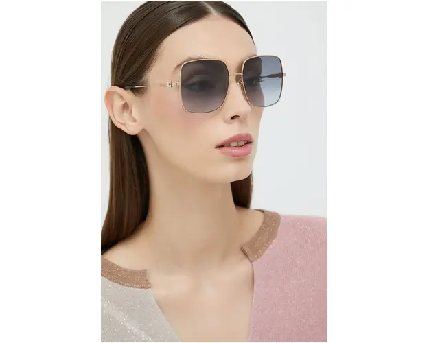 Jimmy Choo ochelari de soare femei, culoarea auriu