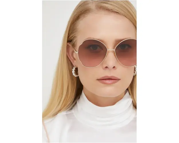 Chloé ochelari de soare femei, culoarea auriu