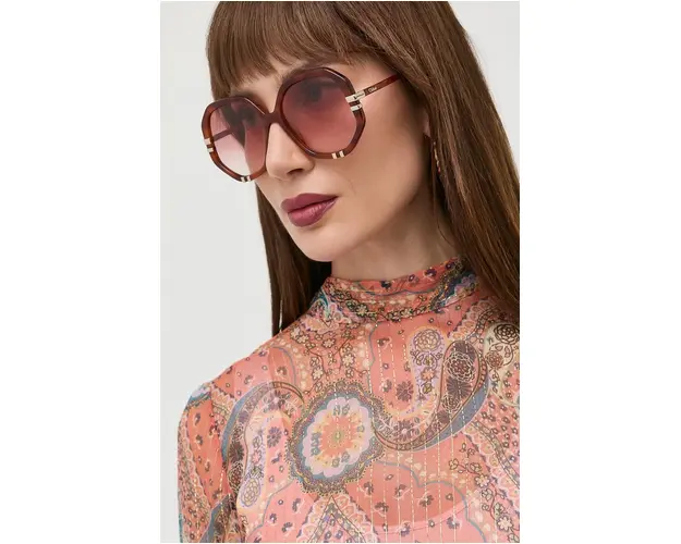 Chloé ochelari de soare femei, culoarea maro