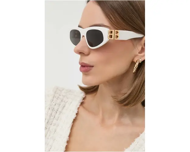 Balenciaga ochelari de soare femei, culoarea alb