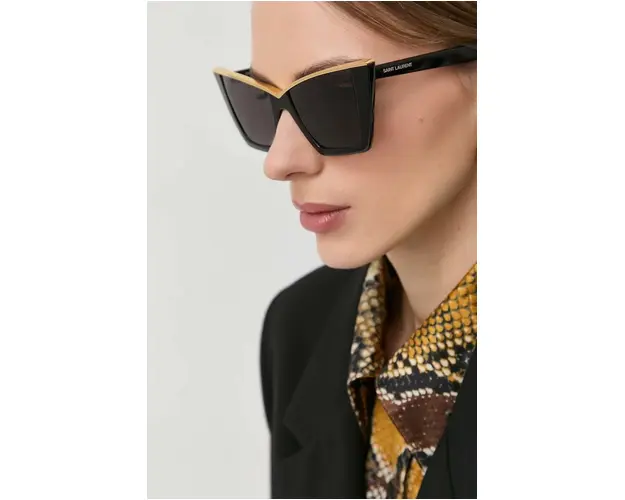 Saint Laurent ochelari de soare femei, culoarea negru