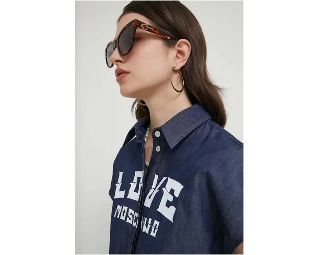 Love Moschino ochelari de soare femei, culoarea maro